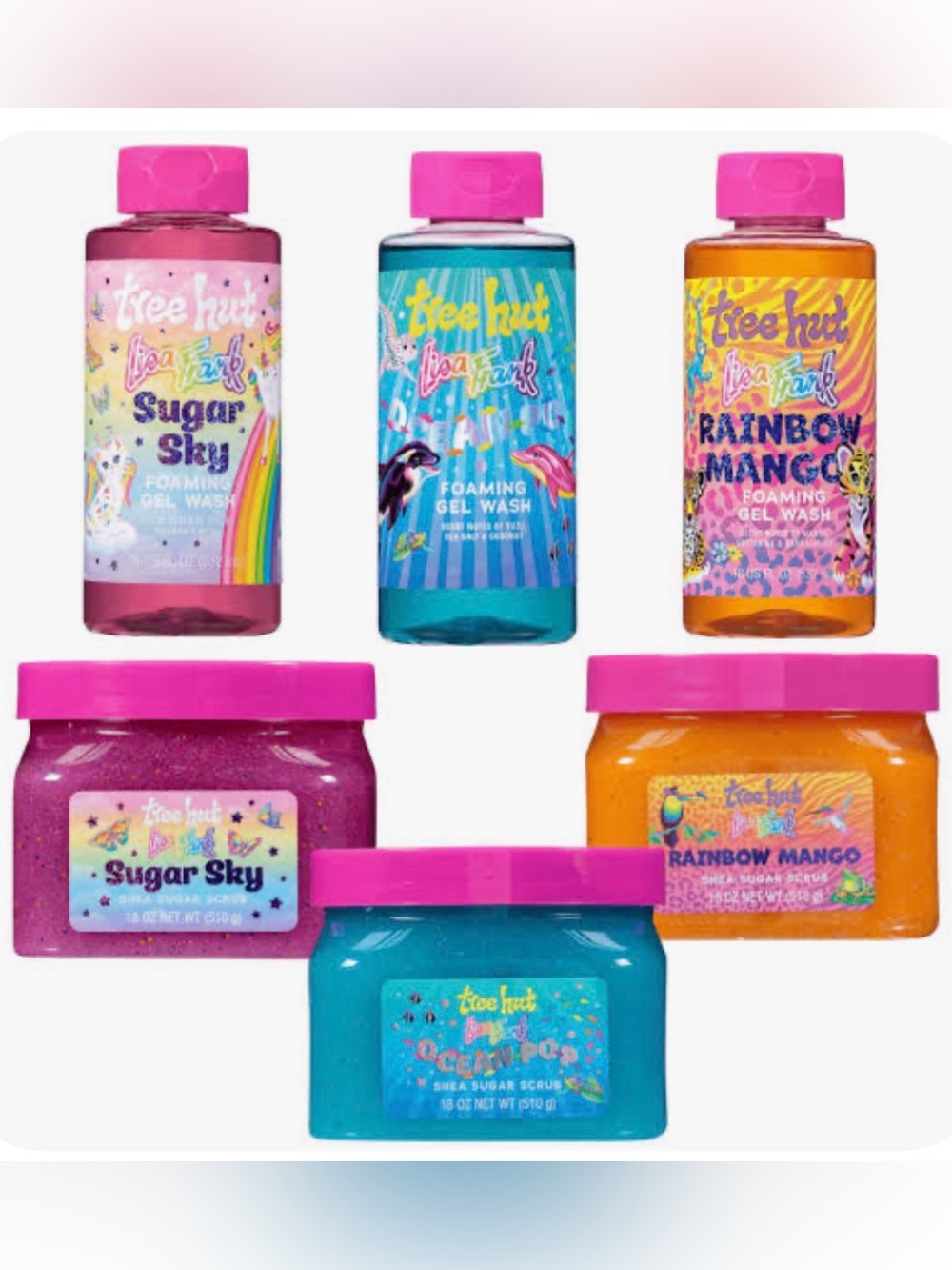 New Tree Hut x Lisa Frank Body Wash & Shea Sugar Scrub Set